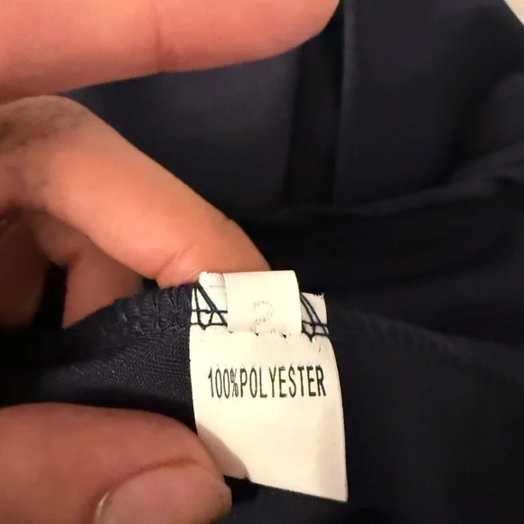 Navy Blue Fit & Flare Dress S | Soft Y2K Minimalist A-Line - Picture 4 of 5